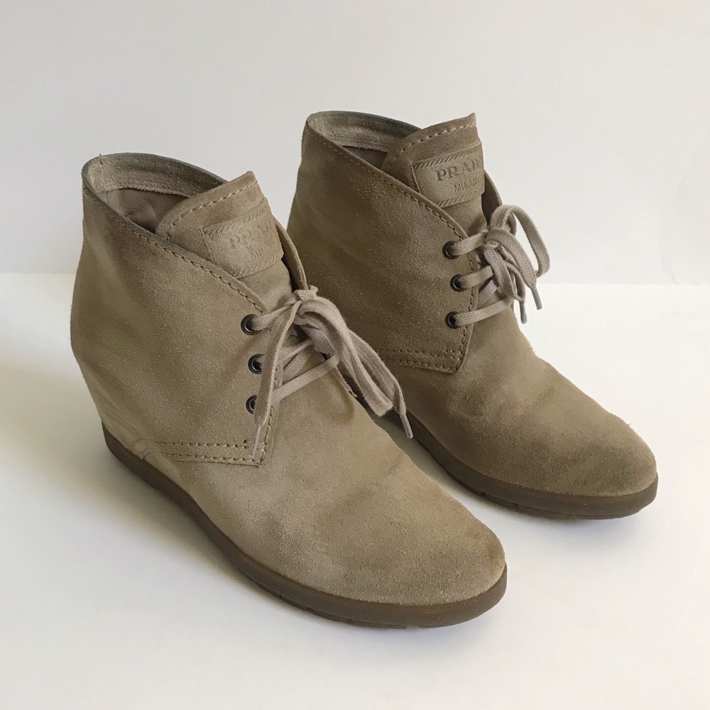 Prada Suede wedge half boot Sneaker